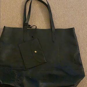 J crew black leather purse